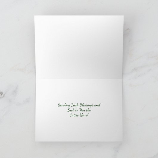 Cartes Pour Fêtes Annuelles Saint Patrick's Day Simple Shamrock vert (Intérieur)