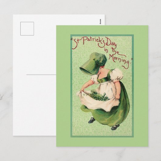 Cartes Pour Fêtes Annuelles Saint Patrick's Day vintage (Devant / Derrière)