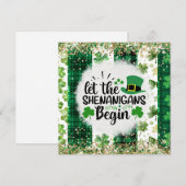 Cartes Pour Fêtes Annuelles Saint Patrick's Shenanigans (Devant / Derrière)
