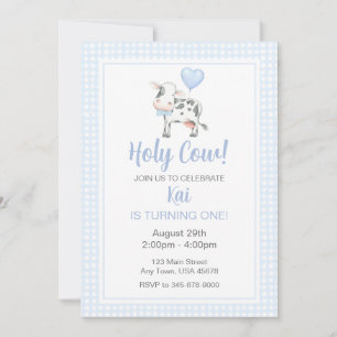 Cartes Pour Fêtes Annuelles Saint Vache Je suis un bleu En vichy Anniversaire