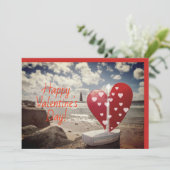 Cartes Pour Fêtes Annuelles Saint Valentin à la plage (Debout devant)