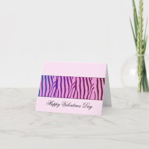 Cartes Pour Fêtes Annuelles Saint-Valentin à motif zèbre moderne