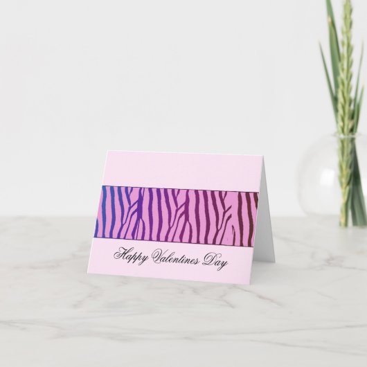 Cartes Pour Fêtes Annuelles Saint-Valentin à motif zèbre moderne (Devant)