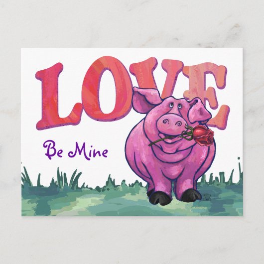 Cartes Pour Fêtes Annuelles Saint Valentin au cochon (Devant)
