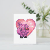 Cartes Pour Fêtes Annuelles Saint Valentin au cochon (Debout devant)