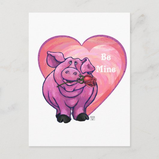 Cartes Pour Fêtes Annuelles Saint Valentin au cochon (Devant)