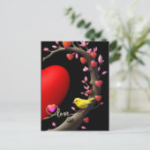 Cartes Pour Fêtes Annuelles Saint Valentin avec oiseau canari (Debout devant)