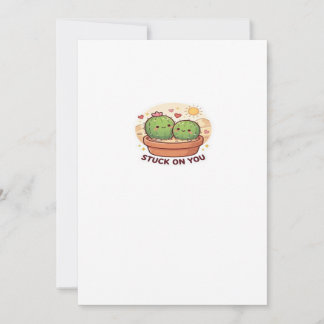Cartes Pour Fêtes Annuelles Saint-Valentin Cactus Couple Amour Plaqué Cute