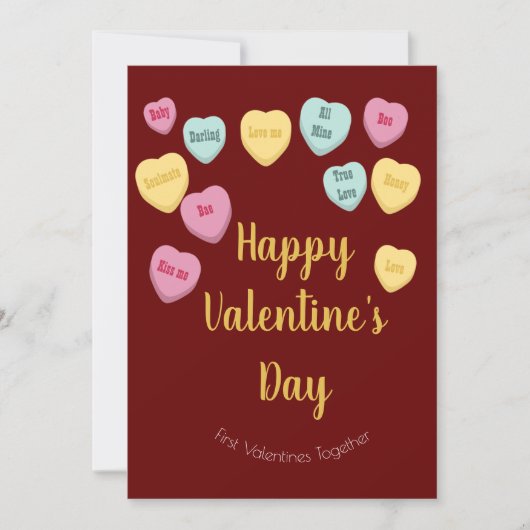 Cartes Pour Fêtes Annuelles Saint Valentin | Candy Hearts Conversation Photo (Devant)