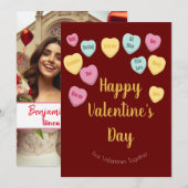 Cartes Pour Fêtes Annuelles Saint Valentin | Candy Hearts Conversation Photo (Devant / Derrière)