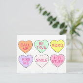 Cartes Pour Fêtes Annuelles Saint Valentin Candy Sweet Conversation Coeurs (Debout devant)