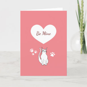 Cartes Pour Fêtes Annuelles Saint-Valentin Chat Mignon Dessin à la Main Rose