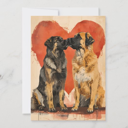 Cartes Pour Fêtes Annuelles Saint-Valentin chien Leonberger (Devant)