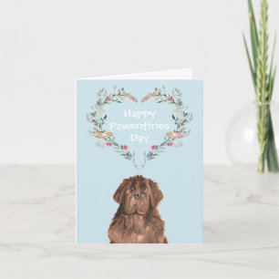 Cartes Pour Fêtes Annuelles Saint-Valentin Chien Terre-Neuve Bleu
