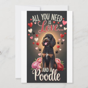 Cartes Pour Fêtes Annuelles Saint-Valentin Chiot caniche Mignon Photo Câlin
