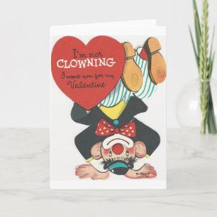 Cartes Pour Fêtes Annuelles Saint-Valentin cirque clown vintage