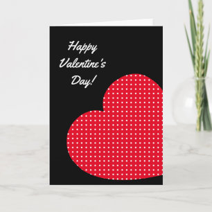 Cartes Pour Fêtes Annuelles Saint-Valentin Cœur à pois rouge et blanc