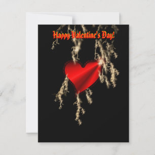 Cartes Pour Fêtes Annuelles Saint-Valentin - Coeur arc-en-ciel rouge sur noir