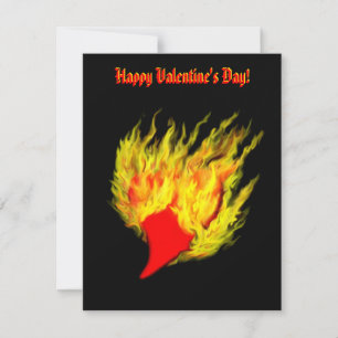Cartes Pour Fêtes Annuelles Saint Valentin - coeur en flamme