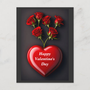 Cartes Pour Fêtes Annuelles Saint Valentin coeur et rose
