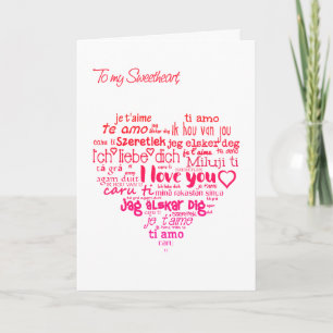 Cartes Pour Fêtes Annuelles Saint-Valentin Cœur Nuage de mots Chéri