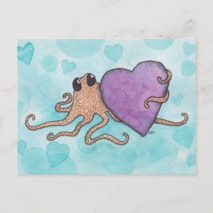 Cartes Pour Fêtes Annuelles Saint Valentin Coeur Octopus