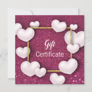 Cartes Pour Fêtes Annuelles Saint Valentin Coeurs blancs - Certificat cadeau