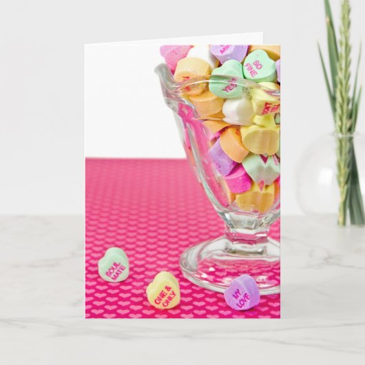 Cartes Pour Fêtes Annuelles Saint Valentin Coeurs bonbons en verre Sundae (Devant)