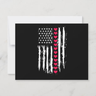 Cartes Pour Fêtes Annuelles Saint-Valentin Cœurs Rouges Drapeau Américain USA