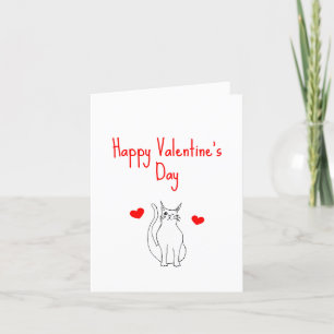 Cartes Pour Fêtes Annuelles Saint Valentin Coeurs rouges mignons Chat
