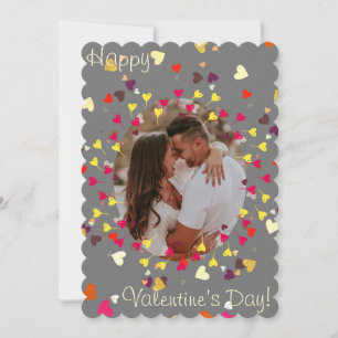 Cartes Pour Fêtes Annuelles Saint Valentin, confettis du coeur et ballons