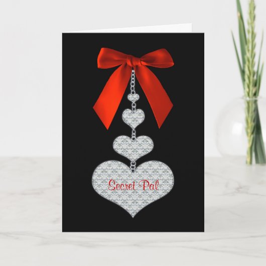 Cartes Pour Fêtes Annuelles Saint-Valentin - copain secret - coeurs (Devant)