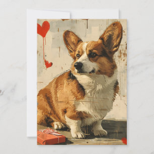Cartes Pour Fêtes Annuelles Saint-Valentin Corgi vintage