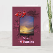 Cartes Pour Fêtes Annuelles Saint-Valentin Coucher de soleil d'or Azure (Devant)