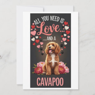 Cartes Pour Fêtes Annuelles Saint-Valentin Cute cavapoo Photo Câlin