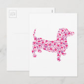 Cartes Pour Fêtes Annuelles Saint Valentin Dachshund (Devant / Derrière)