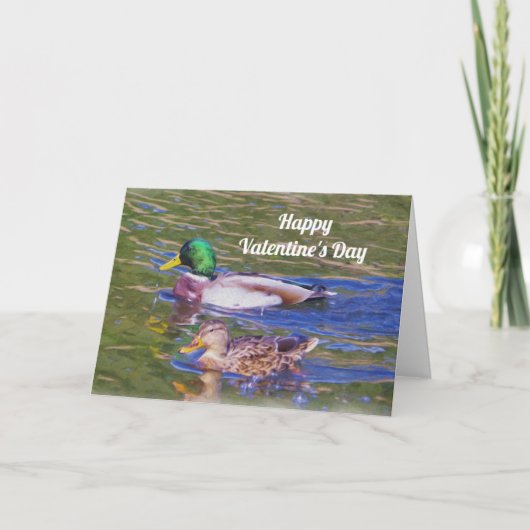 Cartes Pour Fêtes Annuelles Saint-Valentin de canards de Mallard (Devant)
