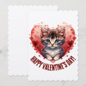 Cartes Pour Fêtes Annuelles Saint-Valentin de chat (Devant / Derrière)