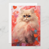 Cartes Pour Fêtes Annuelles Saint Valentin de Chat Perse (Devant / Derrière)
