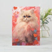Cartes Pour Fêtes Annuelles Saint Valentin de Chat Perse (Debout devant)