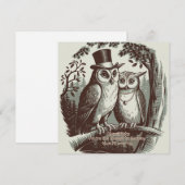 Cartes Pour Fêtes Annuelles Saint-Valentin de la chouette mignonne (Devant / Derrière)