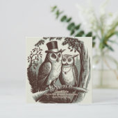 Cartes Pour Fêtes Annuelles Saint-Valentin de la chouette mignonne (Debout devant)