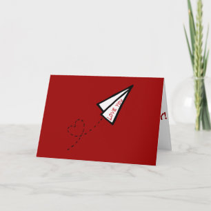 Cartes Pour Fêtes Annuelles Saint-Valentin de lettre d'amour d'avion de papier