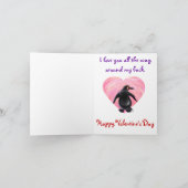 Cartes Pour Fêtes Annuelles Saint-Valentin de pingouin (Intérieur)