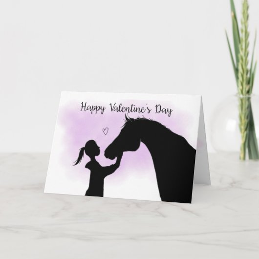 Cartes Pour Fêtes Annuelles Saint-Valentin de silhouette de cheval (Devant)