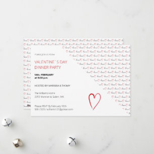Cartes Pour Fêtes Annuelles Saint Valentin`Diner fêtes Script moderne