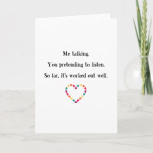 Cartes Pour Fêtes Annuelles Saint-Valentin drôle, Prétendre écouter