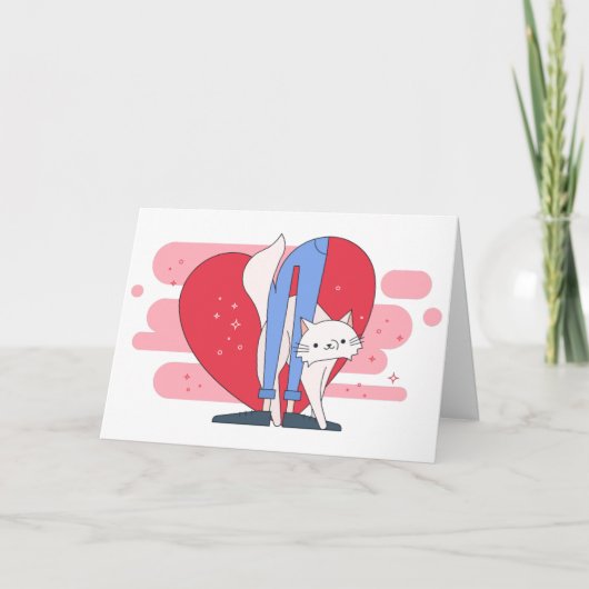 Cartes Pour Fêtes Annuelles Saint Valentin du chat, 1950 dessin animé chat (Devant)