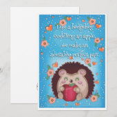 Cartes Pour Fêtes Annuelles Saint-Valentin du hérisson  (Devant / Derrière)