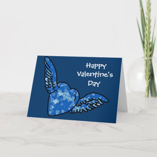 Cartes Pour Fêtes Annuelles Saint Valentin en bleu (Devant)